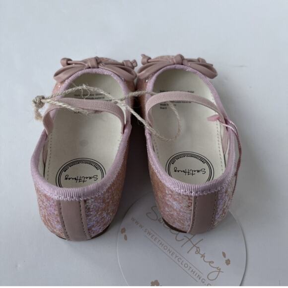 NWT SweetHoney Small Bow Glitter Ballet Flats Size 5 - Picture 5 of 7